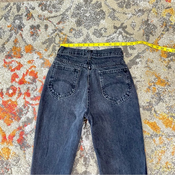 Vintage 80’s Chic Jeans Waist Black Relaxed Fit Tapered Leg size 6 - Picture 1 of 12